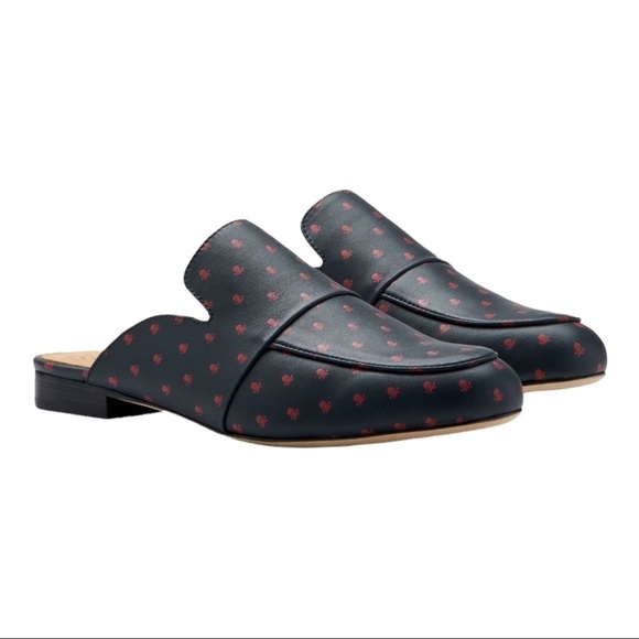 NEW G/FORE Navy Blue Skull Killer T's Leather Mules Size 7.5 - Picture 2 of 7